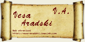 Vesa Aradski vizit kartica